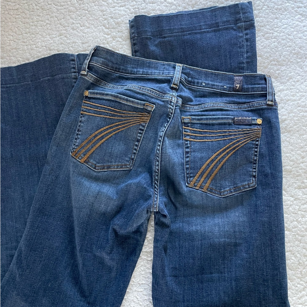 7 For All Mankind Women's Indigo Boot Cut Jeans